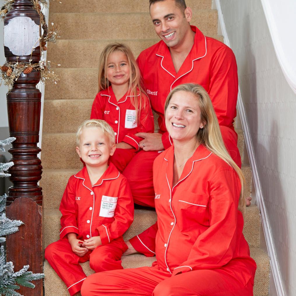 Men's Red Cotton Christmas Pyjamas