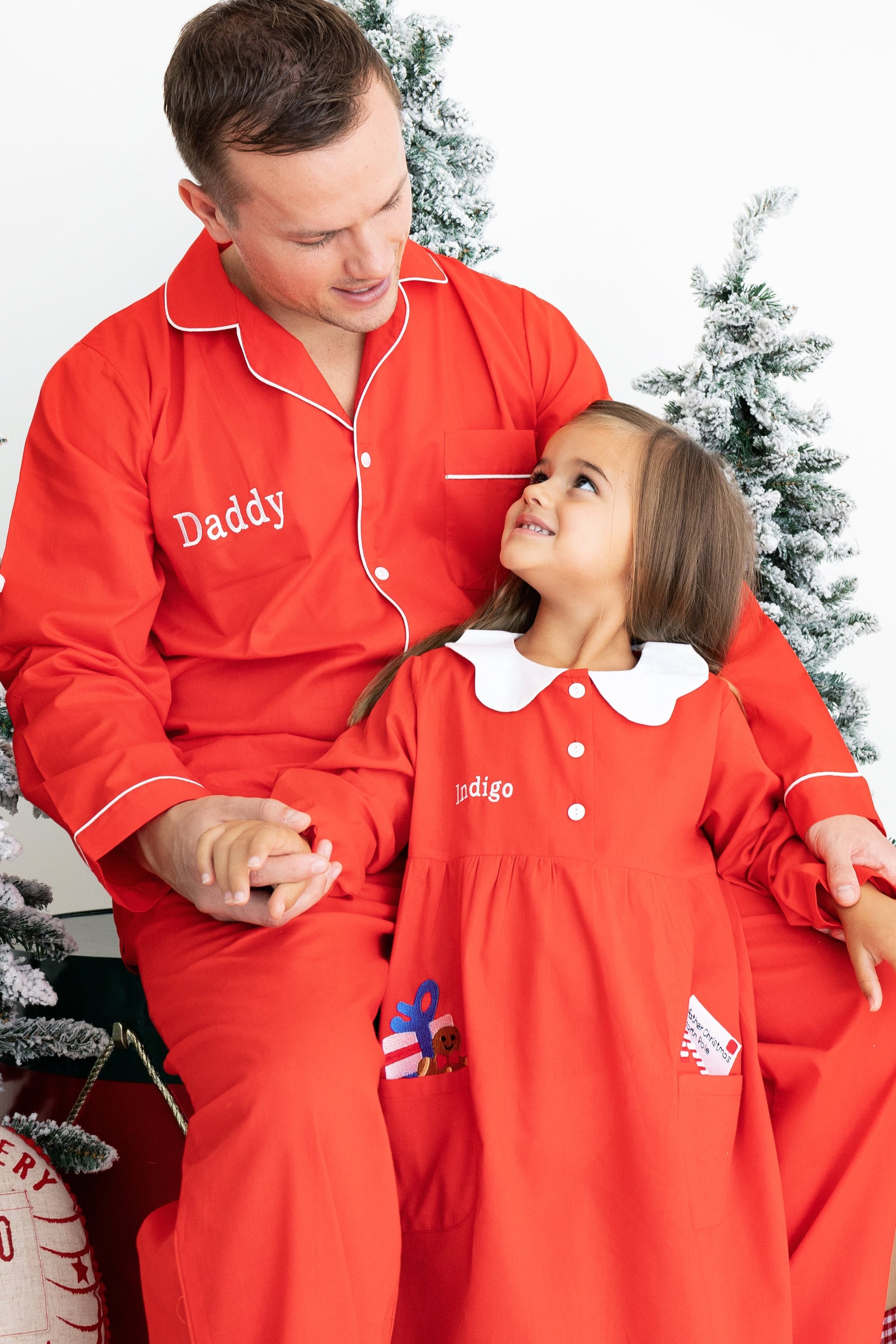 Girl's Christmas Red Cotton Gingerbread Dress