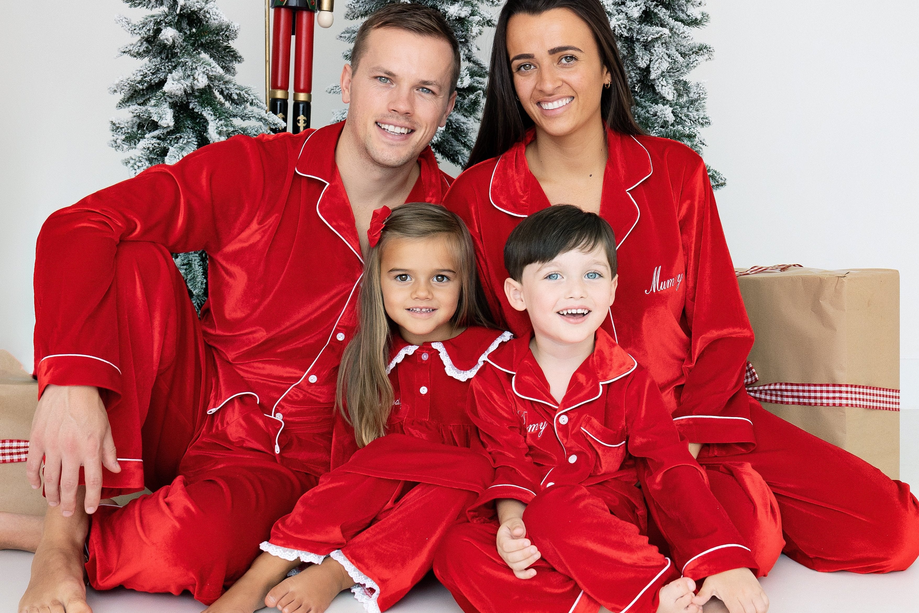 Boy's Red Velvet Christmas Pyjamas