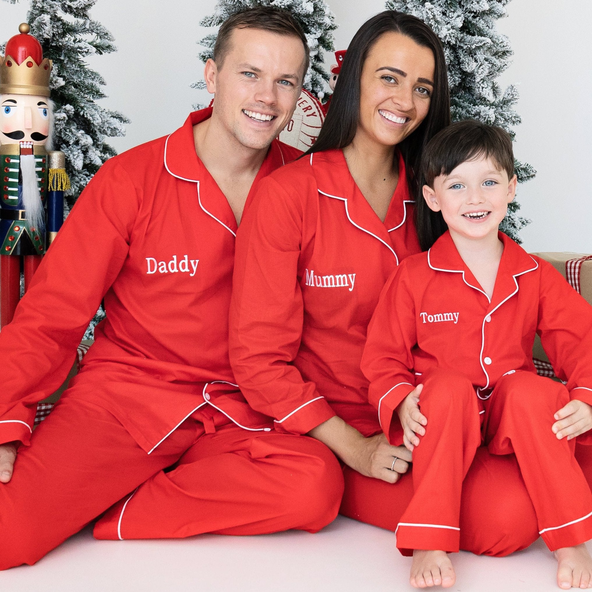 Men's Red Cotton Christmas Pyjamas