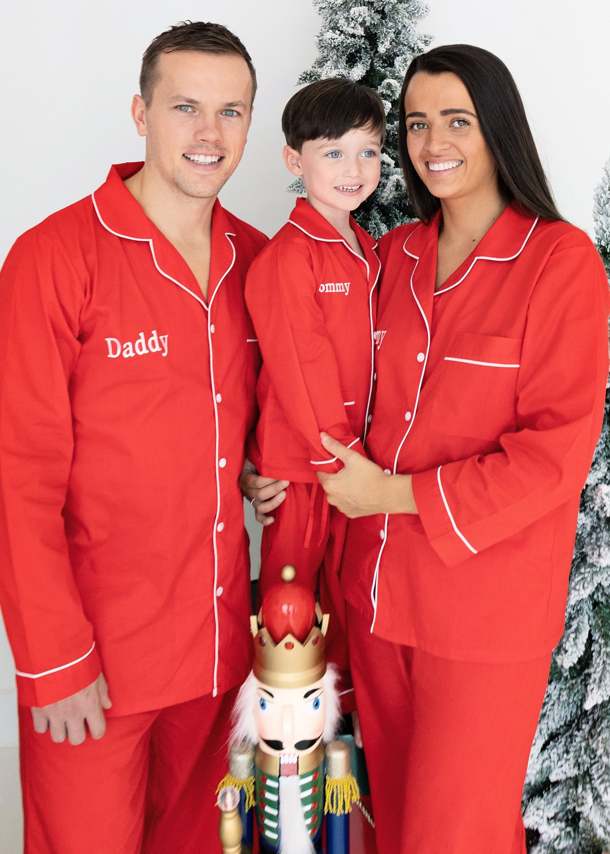 Men's Red Cotton Christmas Pyjamas