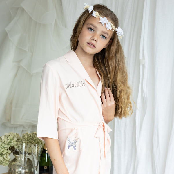 Girl's Butterfly Flower Girl Dressing Gown