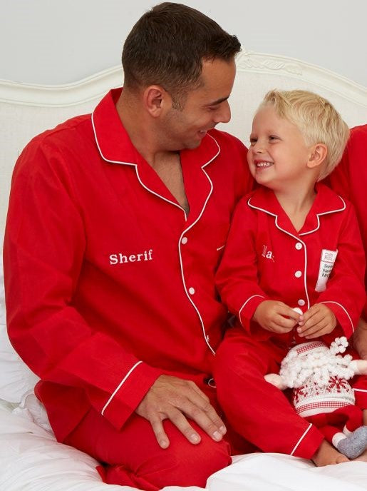 Men's Red Cotton Christmas Pyjamas
