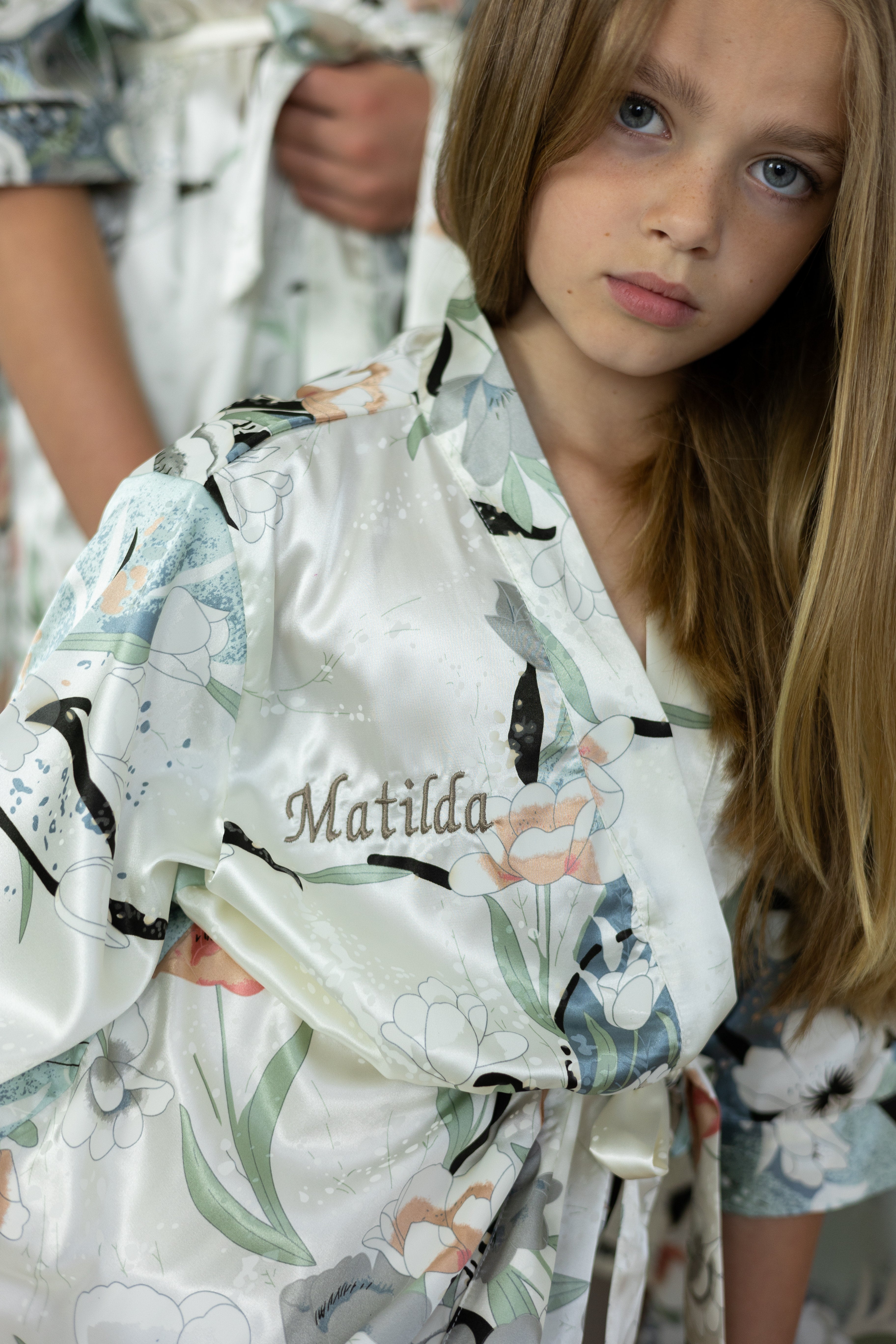 Girls Mini Blossom Kimono Dressing Gown