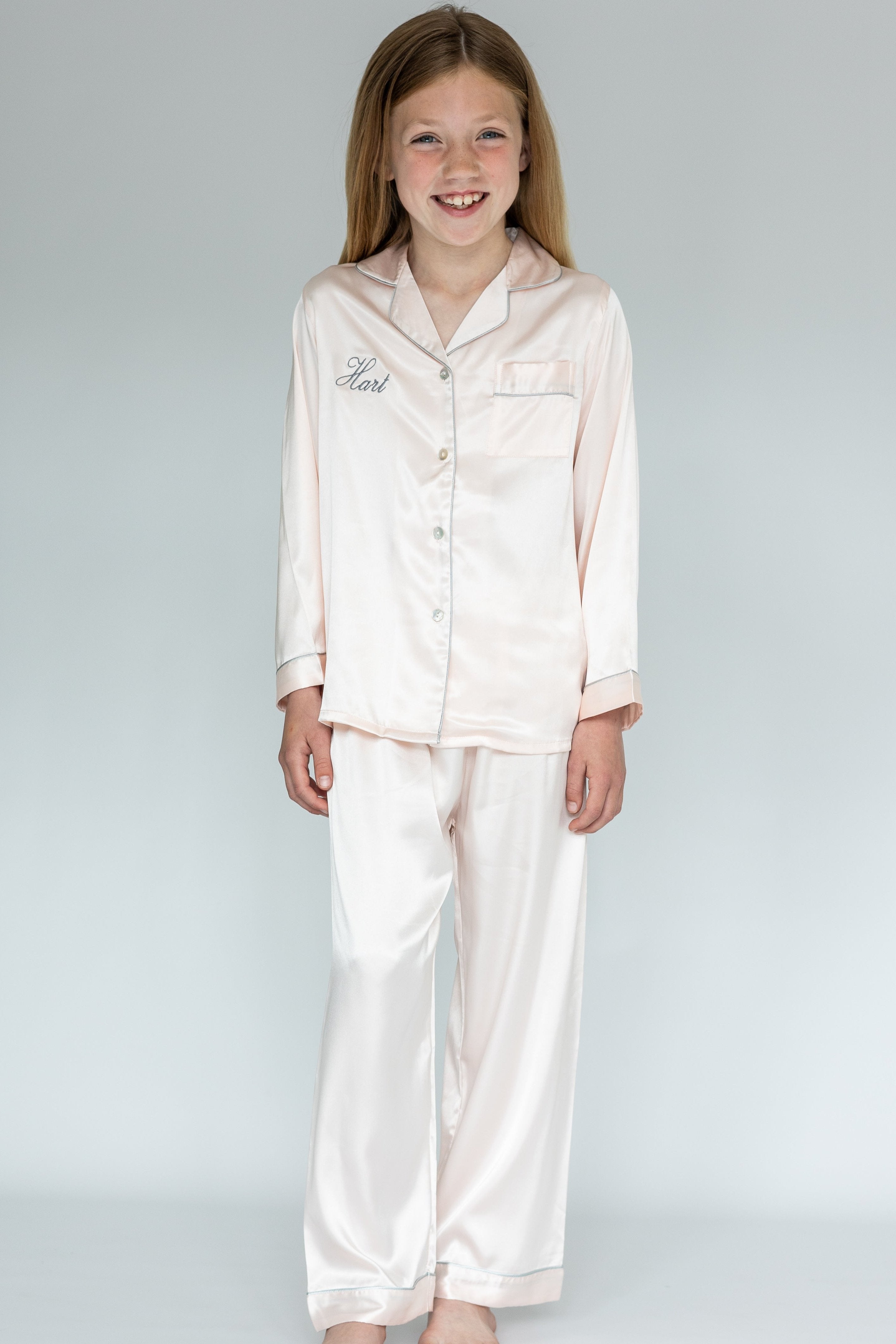 Girl's Pink Silky Satin Pyjama's