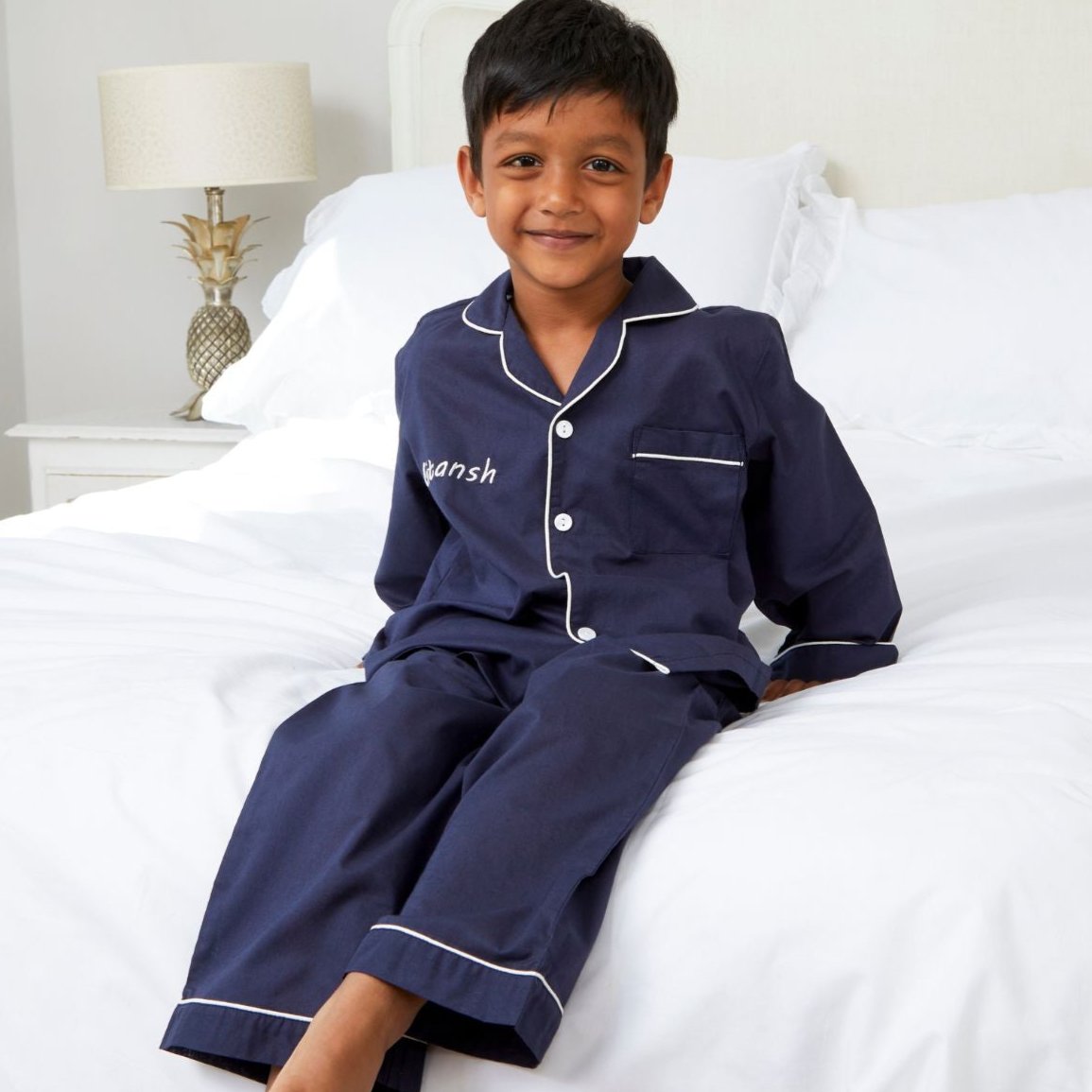 Boy's Cotton Navy Pyjamas