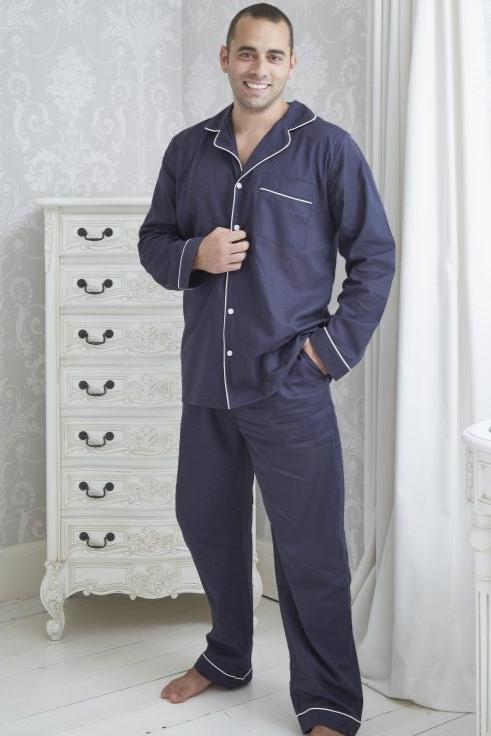 Men's Navy Cotton Pyjamas