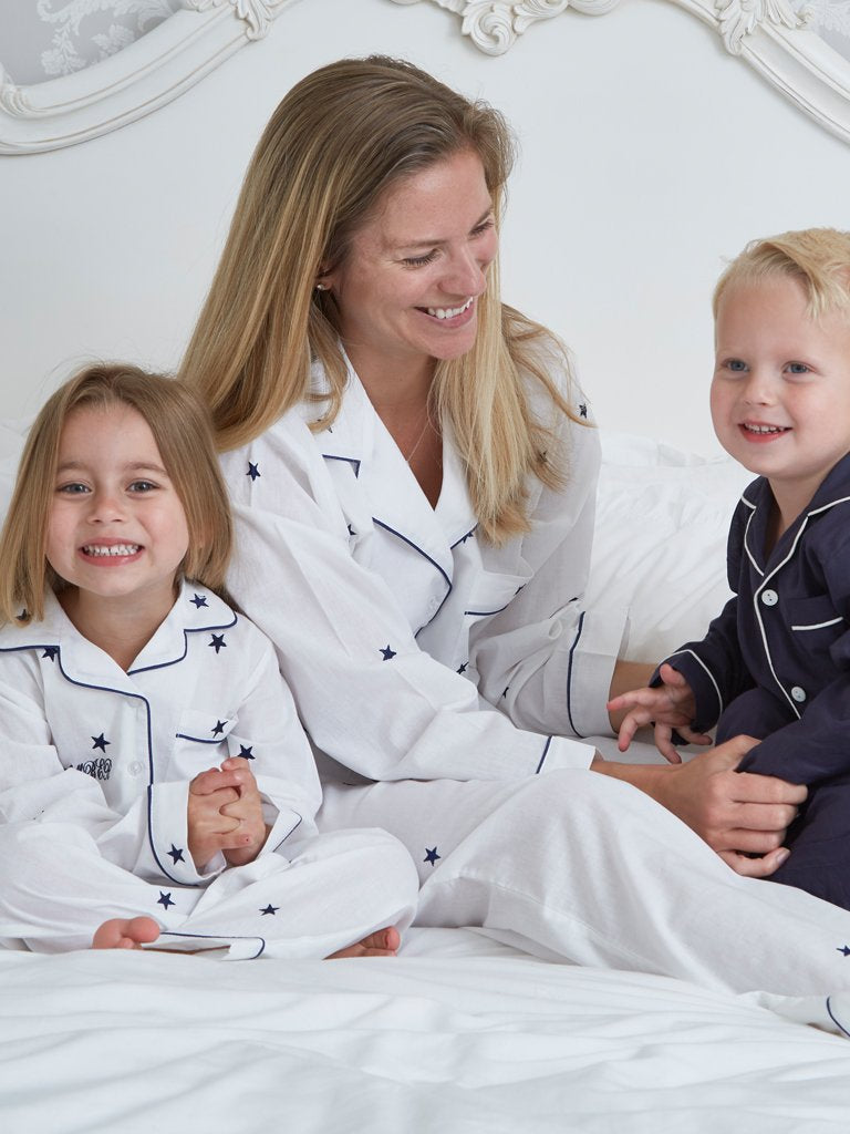 Girl's Cotton Navy Star Pyjamas