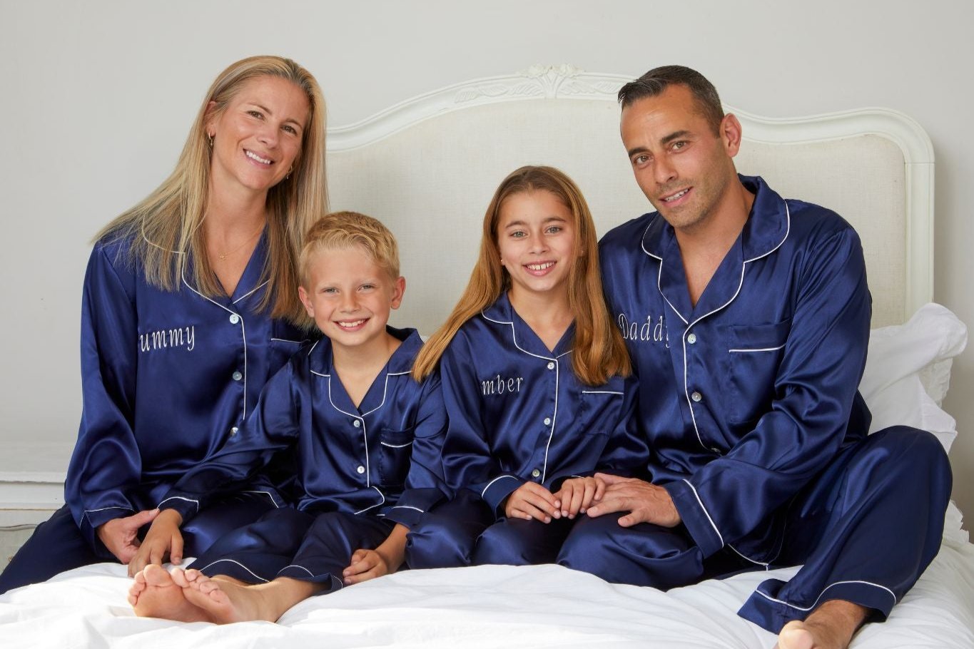 Boy's Silky Navy Satin Pyjamas