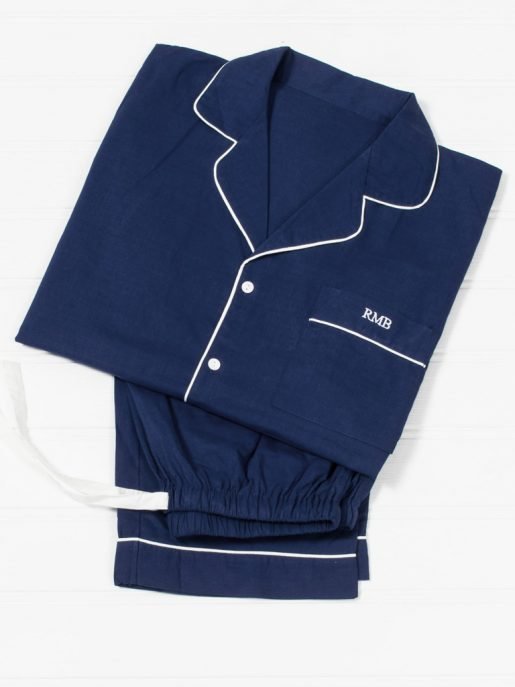 Men's Navy Cotton Pyjamas