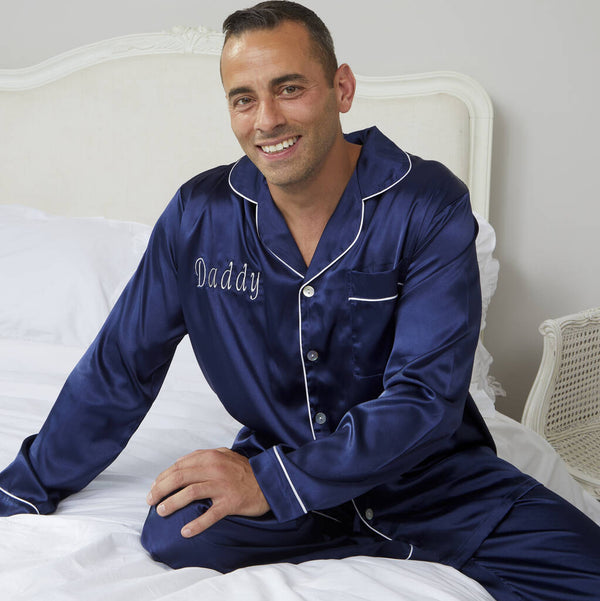 Men's Navy Satin Pyjama