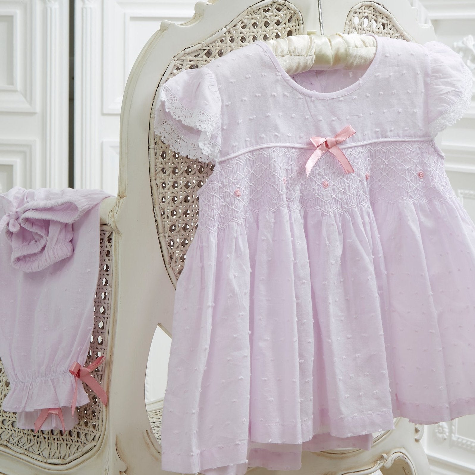 Girl's Pink Lilac Smocked Pyjamas